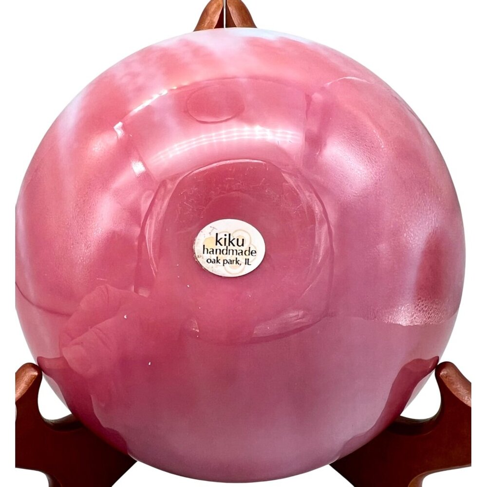 Kiku Handmade Fused Glass Bowl With Pink Cherry Blossom Design 5"Diameter - Picture 6 of 7